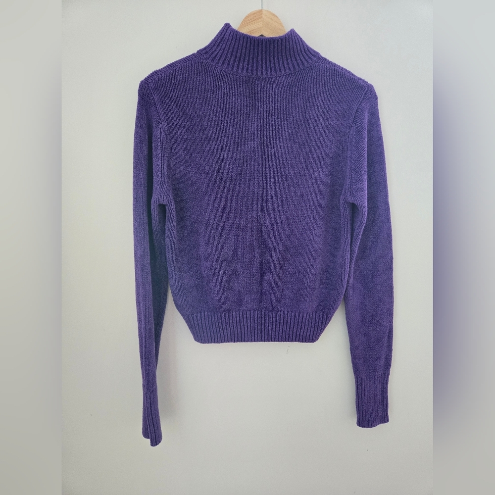 Wilfred Corteta Long Sleeve Mockneck Sweater, Purple, Size M - Picture 5 of 5